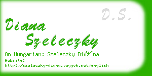 diana szeleczky business card